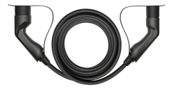 Deltaco e-Charge kabel, type 2 til type 2, 3 fase, 32A, 22kW, 7m, svart