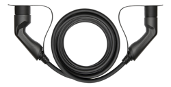 Deltaco e-Charge kabel, type 2 til type 2, 3 fase, 32A, 22kW, 10m, svart