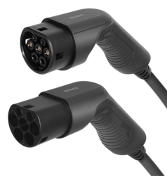 Deltaco e-Charge kabel, type 2 til type 2, 3 fase, 16A, 11kW, 10m, svart