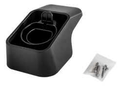 Deltaco e-Charge veggfeste med kabelholder for ladekontakt type 2, beskytter mot smuss, svart