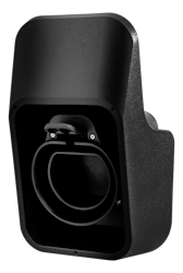 Deltaco e-Charge veggfeste med kabelholder for ladekontakt type 2, beskytter mot smuss, svart