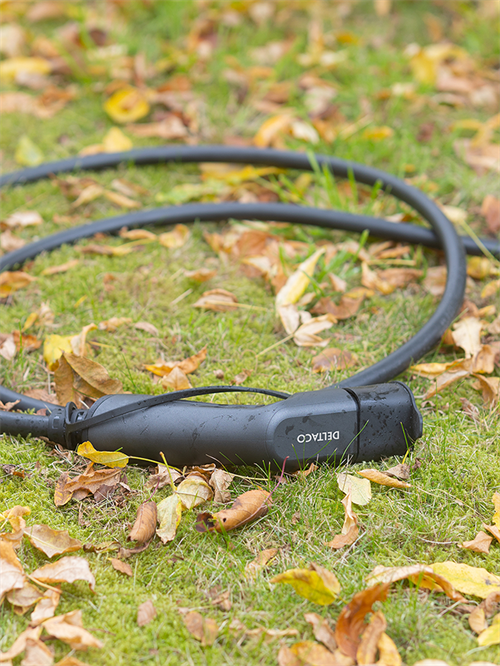 Deltaco e-Charge kabel, Schuko til type 2, 1 fase, 6/8A, 1.8kW, svart