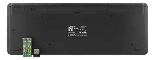 Deltaco Trådløst minitastatur med touchpad, membran, nordisk layout, USB nano-mottaker, svart