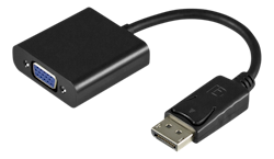 Deltaco VGA - DisplayPort adapter, 1080p 60Hz, 0.2m, svart