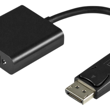 Deltaco VGA - DisplayPort adapter, 1080p 60Hz, 0.2m, svart