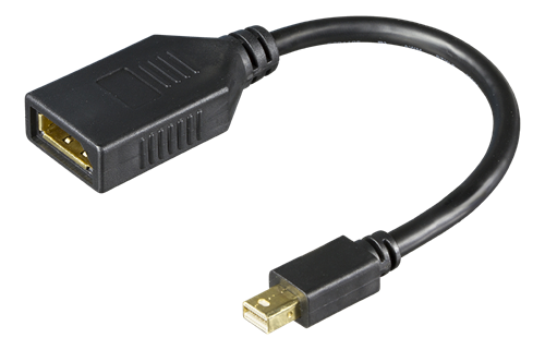 Deltaco DisplayPort - miniDisplayPort adapter, 4K UHD 60Hz, 0.2m, svart