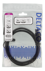 Deltaco DisplayPort kabel, 1m, 8K, DP 1.4, DSC 1.2, svart