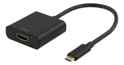 Deltaco USB-C til HDMI adapter, 4096x2160 30Hz, svart