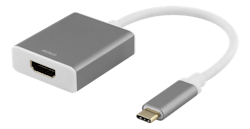 Deltaco USB-C til HDMI adapter, 4096x2160 60Hz, HDMI 2.0, HDCP 2.2, space grey