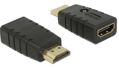 Delock Adapter HDMI-A han - HDMI-A hun EDID Emulator, 3840x2160 60Hz, svart