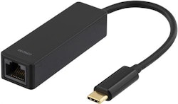 Deltaco USB 3.1 nettverksadapter, Gigabit, 1xRJ45, 1xUSB 3.1 Typ C Han, svart