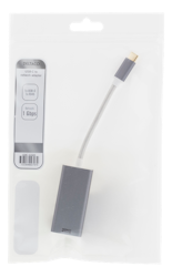 Deltaco USB 3.1 nettverksadapter, Gigabit, 1xRJ45, 1xUSB 3.1 Typ C Han, space grey