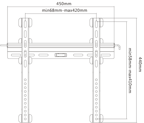 Deltaco Fixed ultra slim wall mount for monitor/tv, 32-55", anti-theft, max 55 kg, black