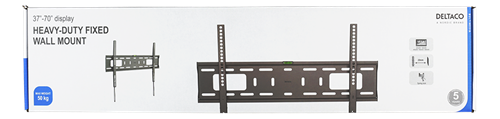 Deltaco Heavy duty fixed wall mount for monitor/tv, 37"-70", VESA, spring lock, black