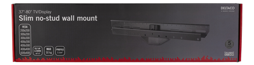 Deltaco TV/Monitor wall mount, 37"-80", 3,1 cm profile, VESA, black