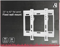 Deltaco Veggfeste for TV/skjerm, 23-42", max 40 kg, VESA 75x75 til 200x200mm, hvit