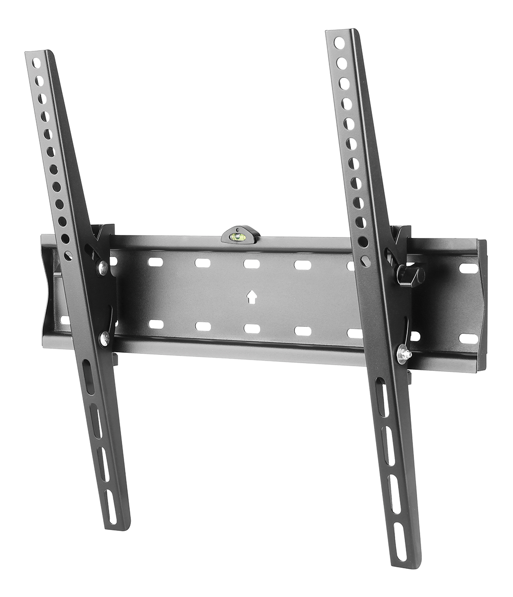 Deltaco Tiltable wall mount for TV / screen, 32-55 ", max 40kg, VESA 200x200-400x400, slim, bubble level, black