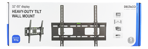 Deltaco Wall mount for monitor/tv, 32" - 55", tilt, max 50kg, VESA, black