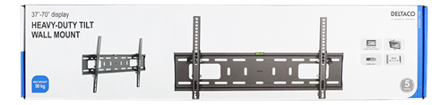 Deltaco Heavy-duty wall mount for monitor/tv, 37"-70", tilt, max 50 kg, VESA, black