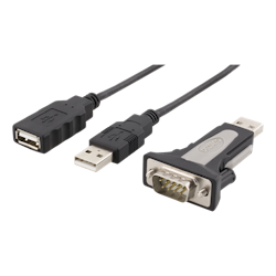 Deltaco USB-seriell adapter RS-232 DB9 output, 1m forlengningskabel, svart