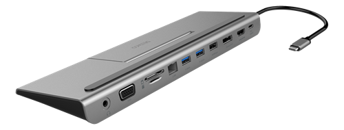 Deltaco USB-C Docking station, 100 W USB-C PD, USB 3.0, 4K HDMI, space grey