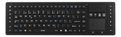 Deltaco Trådløst tastatur med touchpad, silikon, IP65, 2,4 GHz, 107 taster + 18 funksjonstaster, svart