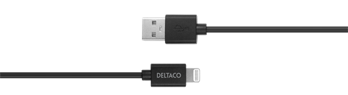 Deltaco Lightning cable, 1m, Apple C189 chipset, MFi, FSC-labeled packaging, black