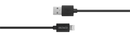 Deltaco Lightning cable, 2m, Apple C189 chipset, MFi, FSC-labeled packaging, black