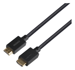 Deltaco Ultra High Speed HDMI cable, 1m, eARC, QMS, 8K 60Hz, 4K 120Hz, LSZH, black