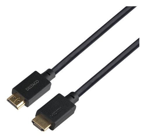 Deltaco Ultra High Speed HDMI cable, 5m, eARC, QMS, 8K 60Hz, 4K 120Hz, LSZH, black