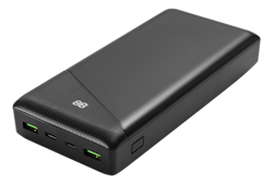 Deltaco Power bank 30 000 mAh, 1x USB-C, 2x USB-A, Fast charge, 111 Wh, black