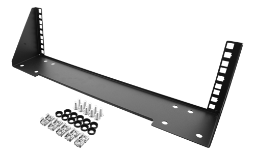 Deltaco 19" rack, 3U, vertikal brakett, stålkonstruksjon, svart