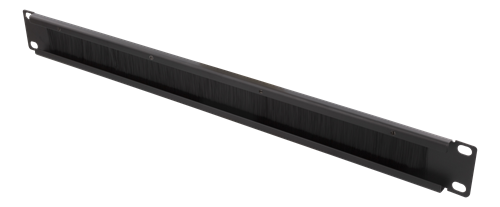 Deltaco 19" Metall kabelhåndtering med børster, 1U, svart