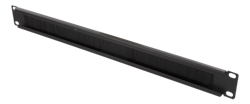Deltaco 19" Metall kabelhåndtering med børster, 1U, svart