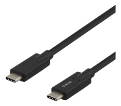 Deltaco USB-C til USB-C kabel, 2m, 5Gbps, USB-IF sertifisert, svart