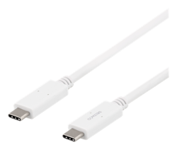 Deltaco USB-C til USB-C kabel, 1m, 5Gbps, USB-IF sertifisert, hvit
