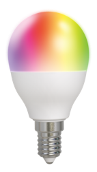 Deltaco Smart Home RGB LED pære, E14, WiFi 2.4GHz, 5W, 470lm, dimbar, 2700K-6500K, 220-240V, hvit