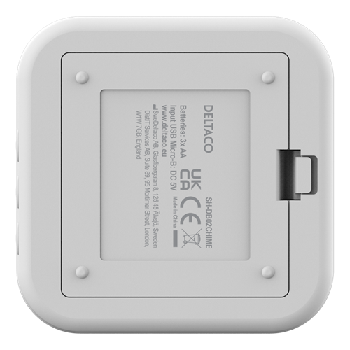 Deltaco Smart Home Trådløs ringeklokke for dørklokke SH-DB02, hvit