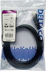 Deltaco DisplayPort cable, DP 2.1, DP40, 1,5m