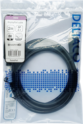 Deltaco DisplayPort cable, DP 2.1, DP40, 2m