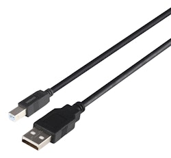 Deltaco USB 2.0 kabel USB-A han - USB-B han, LSZH, 1m, svart