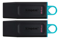 Kingston DataTraveler Exodia 64 GB, USB 3.2 Gen 1, 2-pack, black/teal