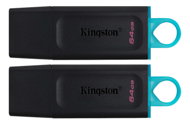 Kingston DataTraveler Exodia 64 GB, USB 3.2 Gen 1, 2-pack, black/teal