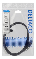 Deltaco USB 3.1 Gen1 Forlengerkabel, 1m, USB-A han til USB-A hun, svart