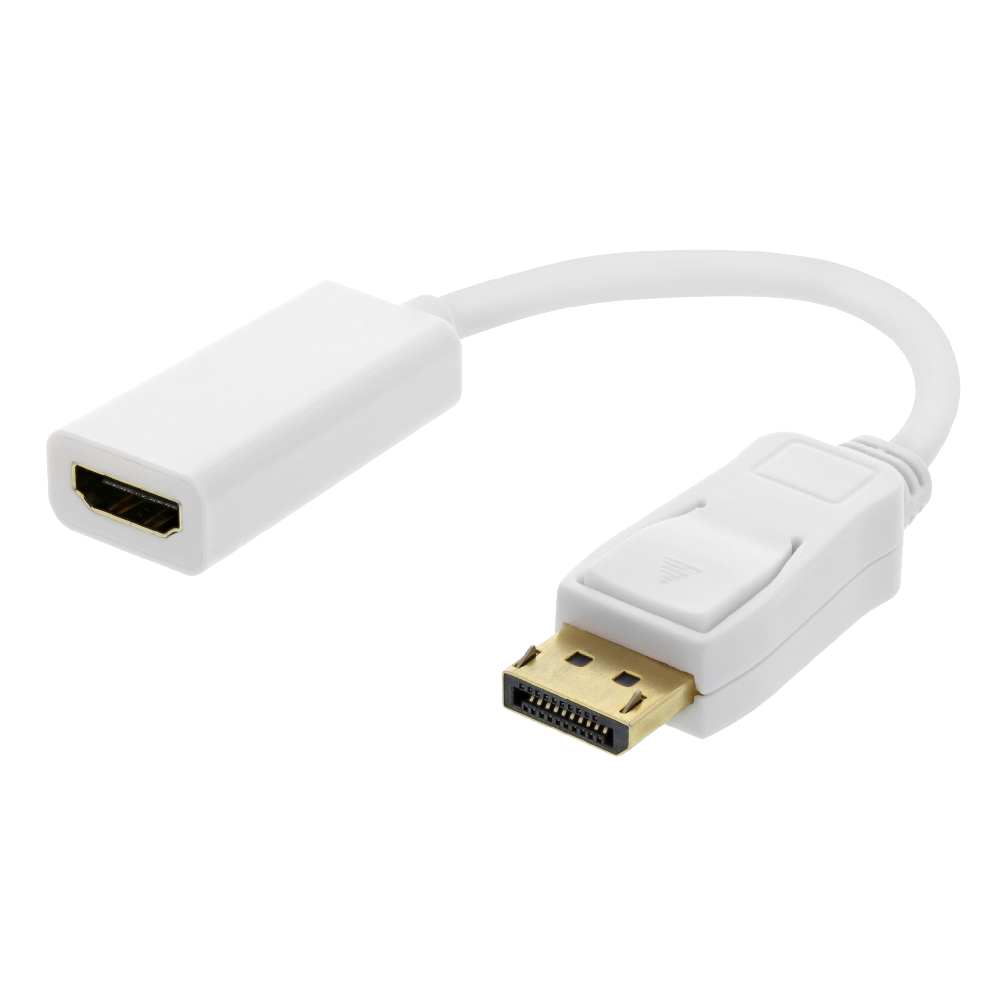 Deltaco DisplayPort - HDMI adapter, 4K UHD 60Hz, 0.2m, hvit