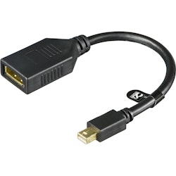 Deltaco Mini DisplayPort til DisplayPort, UHD 60Hz, 0,2m, svart