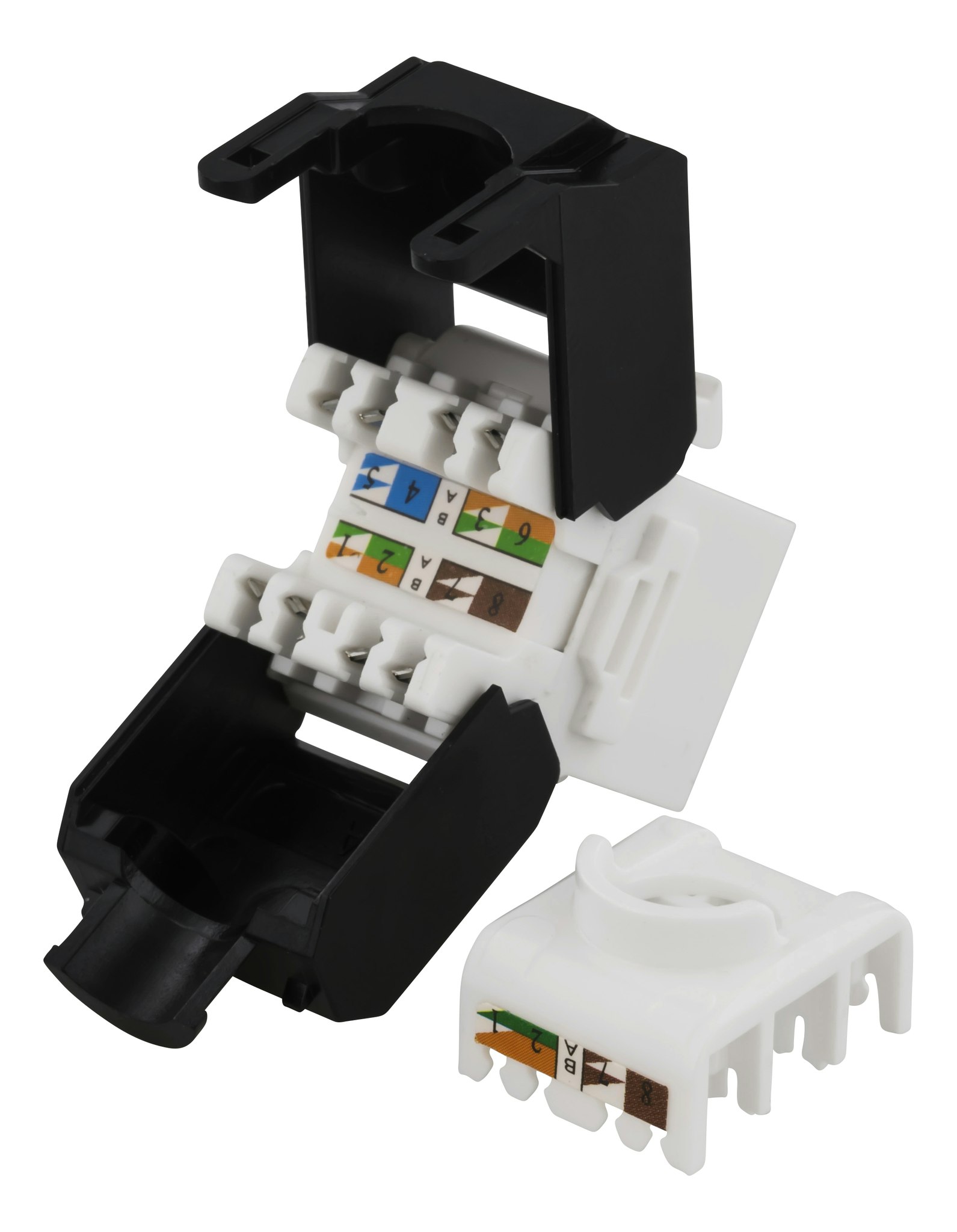Deltaco UTP Cat6a keystone connector, "Tool-free"