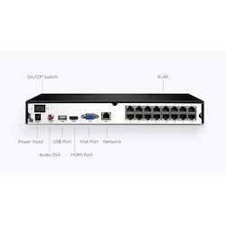 Reolink RLN16-410 16 kanalers PoE NVR med 4TB harddisk