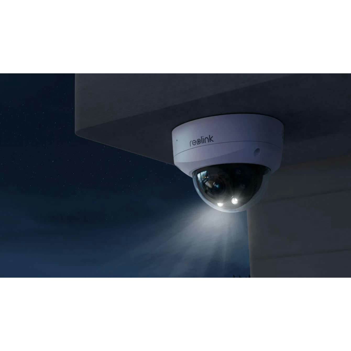 Reolink P437 RLC-843A 4K PoE dome-kamera, 5X optisk zoom, Spotlys, Vandalsikkert