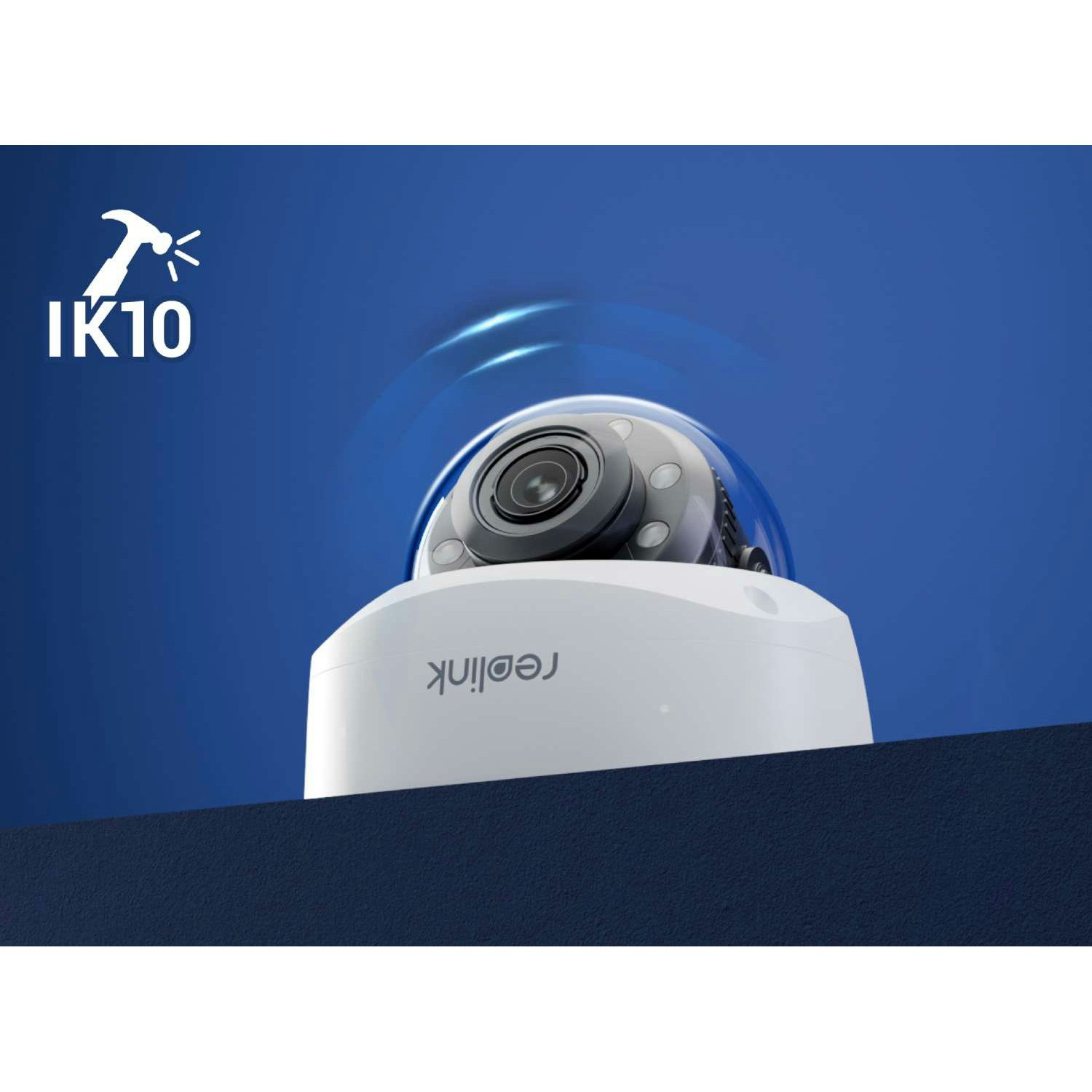 Reolink P437 RLC-843A 4K PoE dome-kamera, 5X optisk zoom, Spotlys, Vandalsikkert